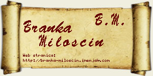 Branka Miloščin vizit kartica